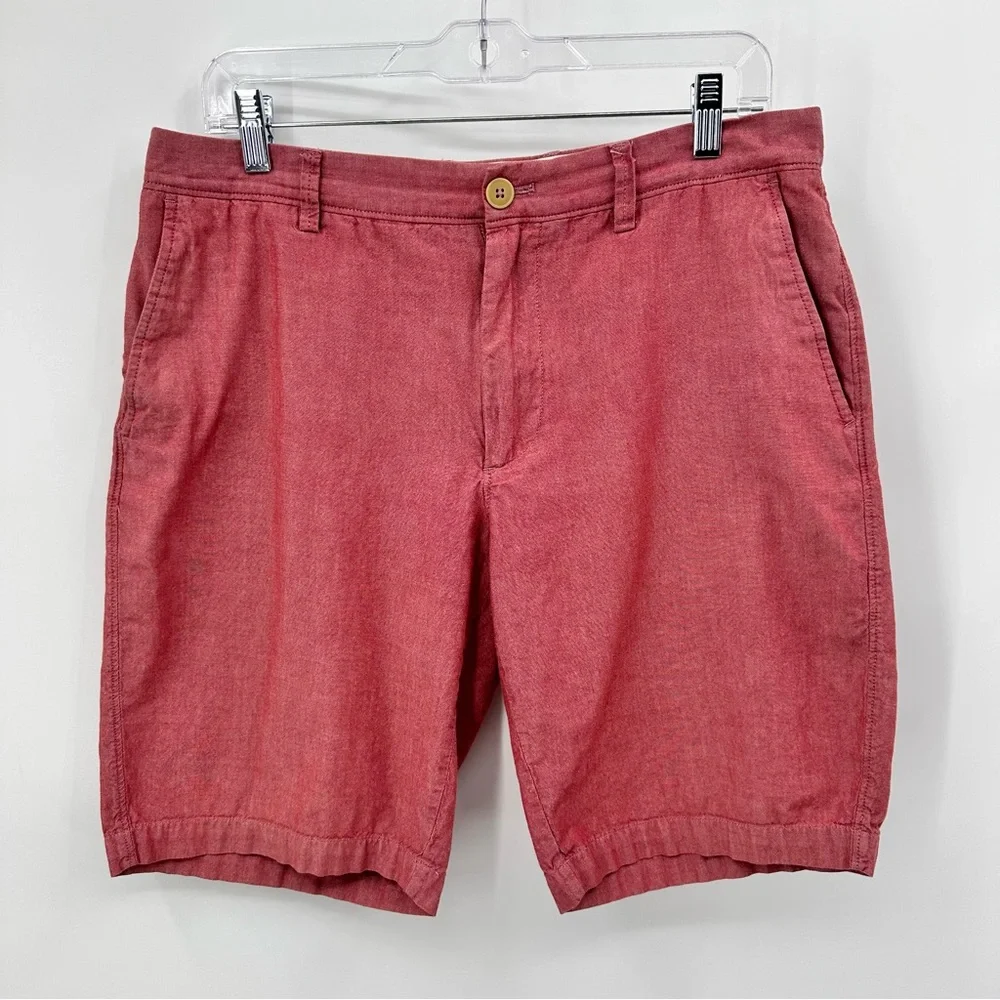 J. Crew Shorts Chambray Cotton Red Size 32 Waist